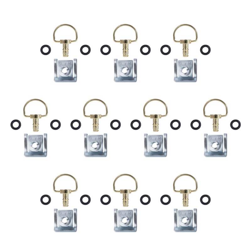 Oldbones Motorrad-Rennbefestigungen Schnellspanner D-Ring Rennbefestigungen Typ C 14mm Gold(10 Pack) von Oldbones