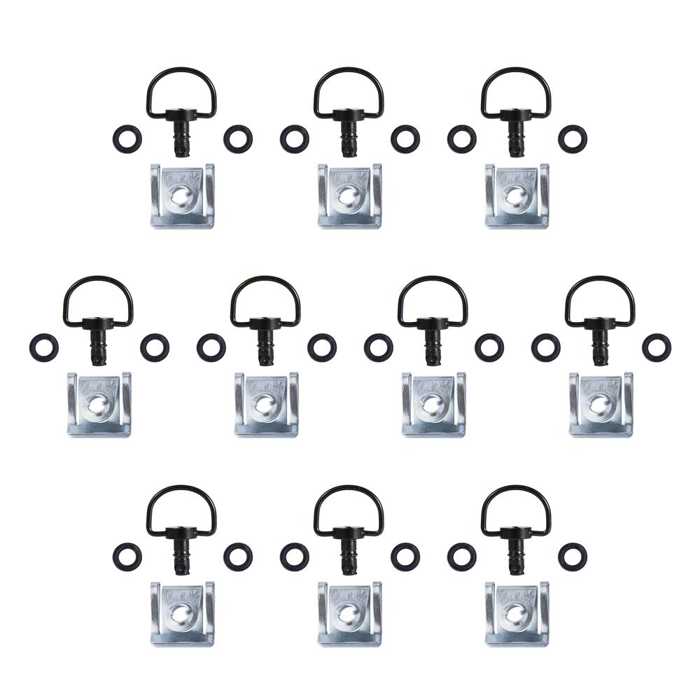Oldbones Motorrad-Rennbefestigungen Schnellverschluss D-Ring Rennbefestigungen Typ C 14mm Dunkelschwarz(10er Pack) von Oldbones