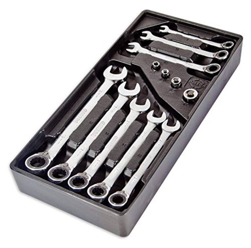 Omega Mechanix M2012 Umschaltbar Geartech Ratschen-Ringmaulschlüsselsatz, 12-Teilig von Omega Lift Equipment