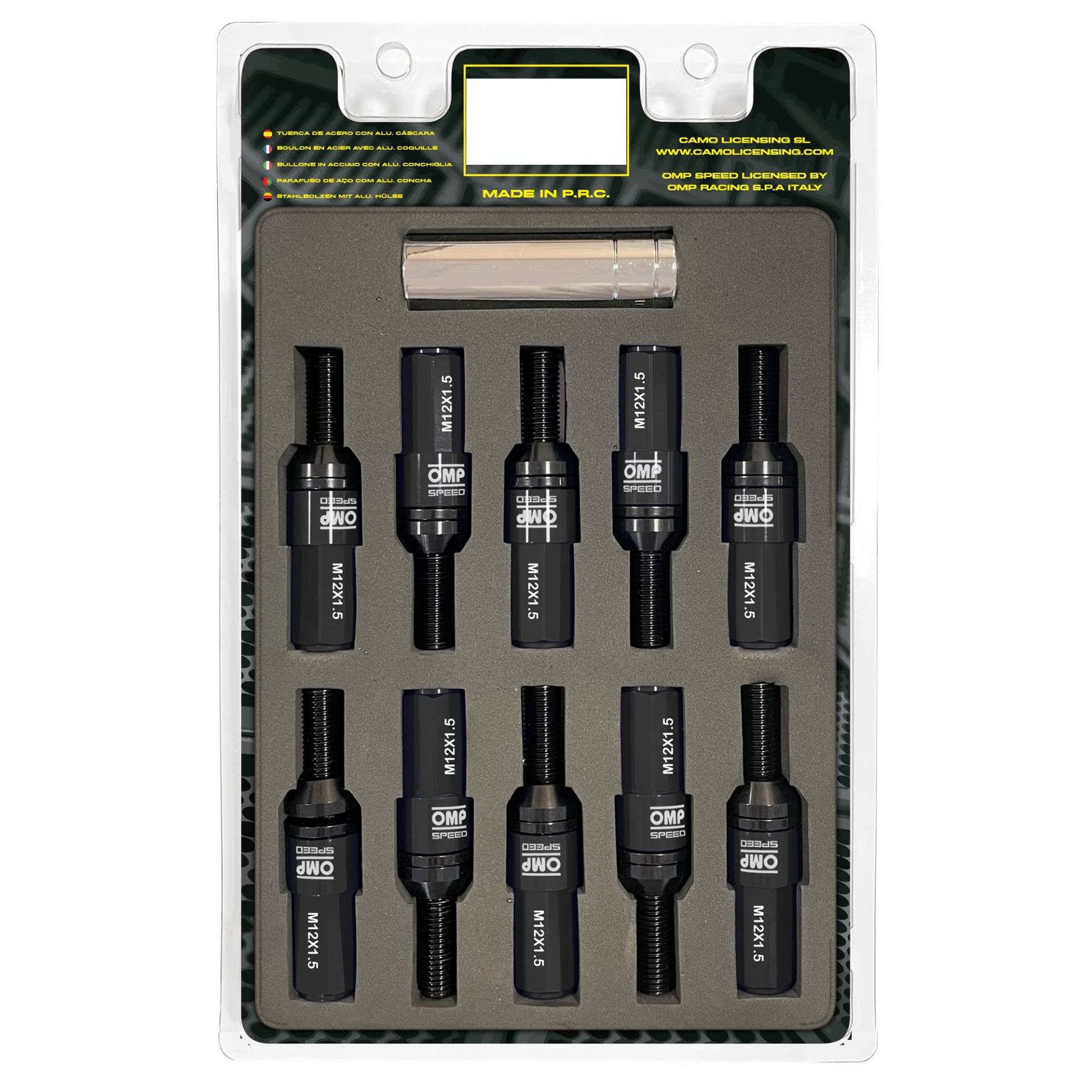 OMP SPEED Set 20 Radschrauben schwarz mit metrischer M14X1,5 Schlüssel 17-19 lang Gewinde 28 mm mit schwarzem Aluminium 7075 + DIN 12,9 OMP SPEED Set 20 Radschrauben schwarz mit metrischer M14X1,5 Schlüssel 17-19 lang Gewinde 28 mm mit schwarzem Aluminium 7075 + DIN 12,9 von OMP