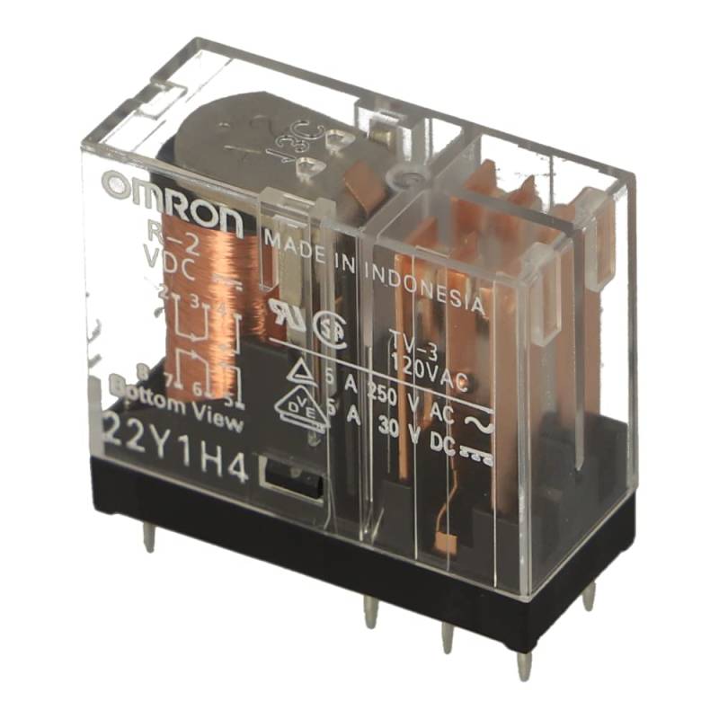 G2R2-24VDC | G2R-2 24DC | 379219 | OMRON RELAY, DPDT, NON-LATCHING, PCB STYLE/MOUNT, 24V DC COIL, 5 A, von Omron