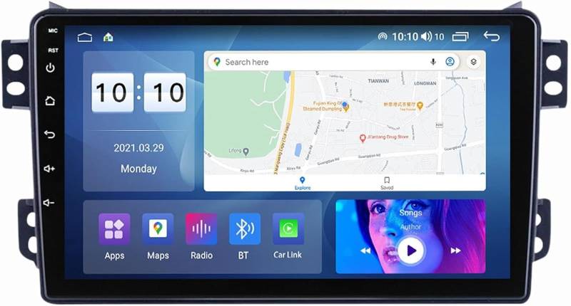 OmurgA Android 12.0 Autoradio Für O-Pel Agila 2008-2014 / Suzuki Splash Ritz 2008-2012, 9 Zoll GPS Navigation Multimedia Video Player Receiver, Car Radio Mit 4G 5G WiFi SWC Carpla M100S 4 core 1+16GB von OmurgA