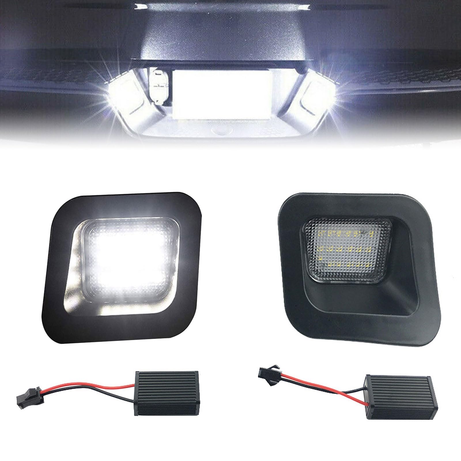 OneGas LED-Kennzeichenbeleuchtung, hintere Stoßstange, klare Linse, kompatibel mit Dodge Ram 1500 2500 3500 Pickup Truck, 6500 K Weiß, 12 V, 2 Stück von OneGas