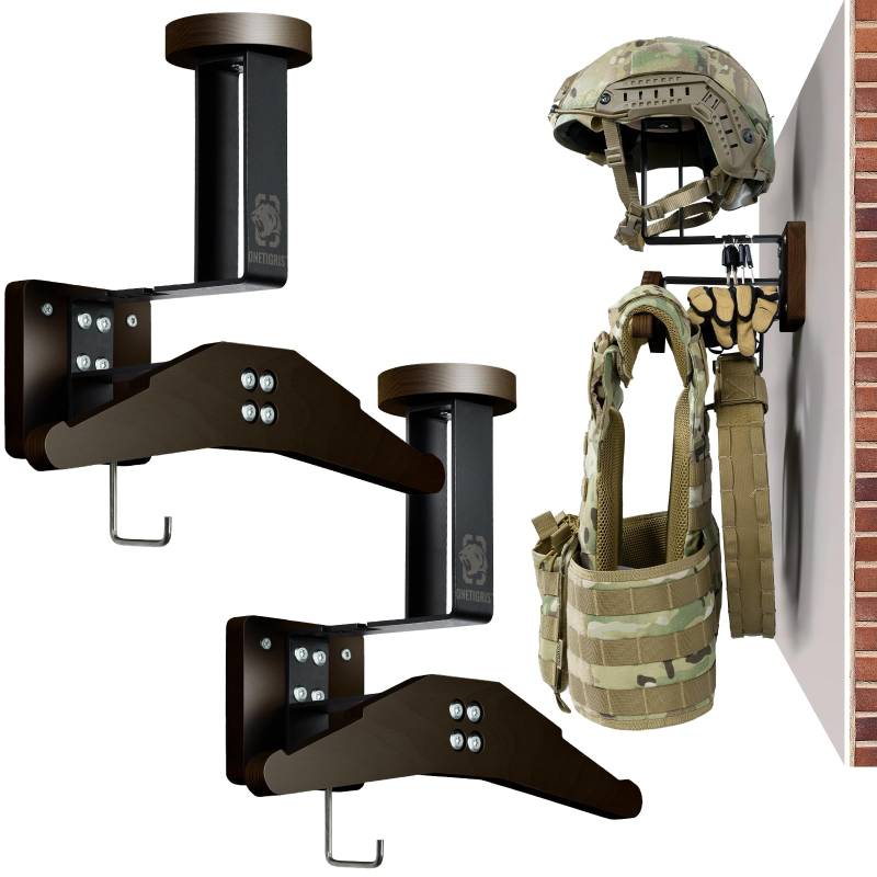 OneTigris Helmhalter Wand 2 Stk., Motorradhelm Halterung Wand für Taktische Weste Platte Träger Helmhalterung, vielseitiger helm halterung wand Wandorganizer für Motorrad- und Radfahrerausrüstun von OneTigris