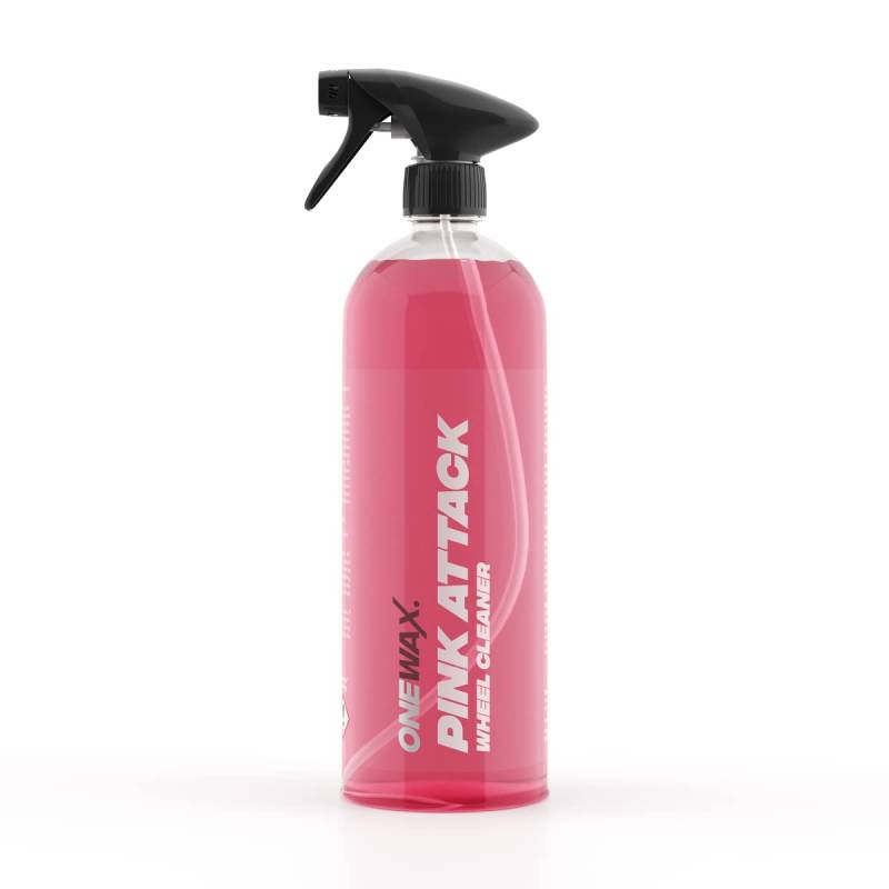 OneWax Pink Attack Felgenreiniger 1x 750ml Sprühflasche pH neutral Säurefrei für alle Felgen mit Wirkindikator von OneWax