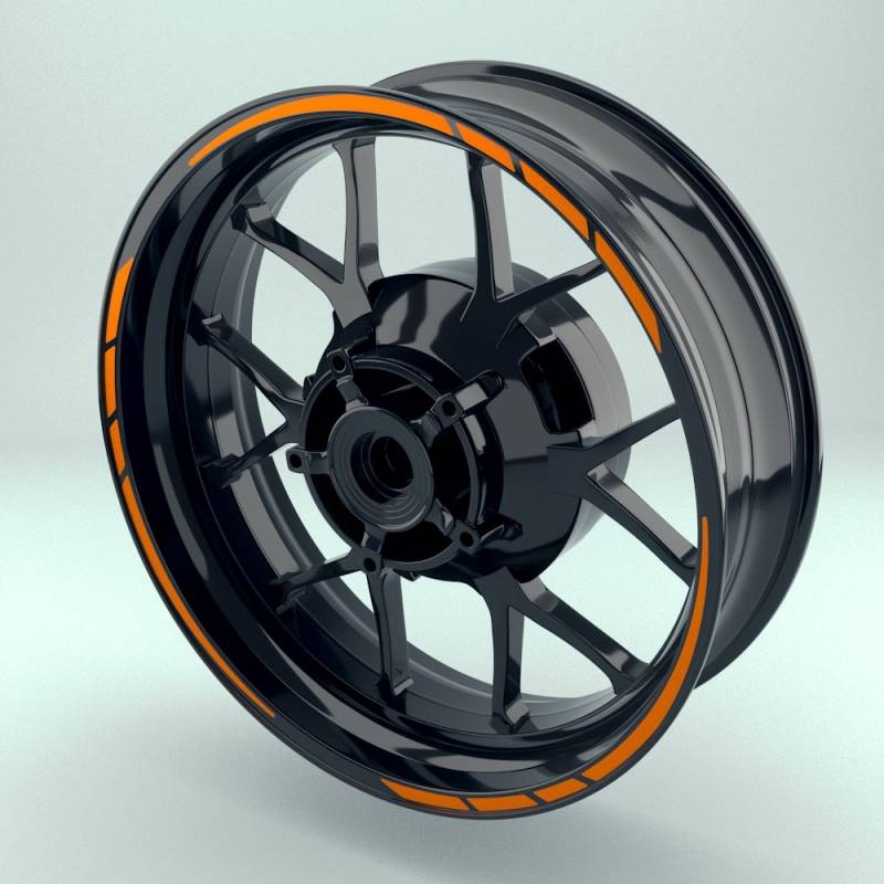 OneWheel Felgenrandaufkleber für Motorrad | 17 Zoll | Komplett Set für Vorder- und Hinterreifen | Rim Sticker (Orange) von OneWheel