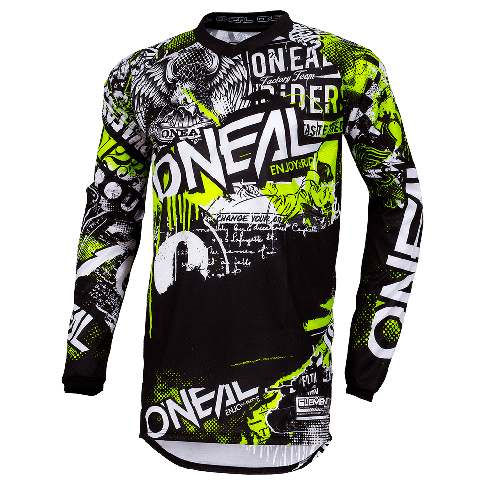 Oneal ELEMENT Youth Jersey ATTACK black/neon yellow L von Oneal