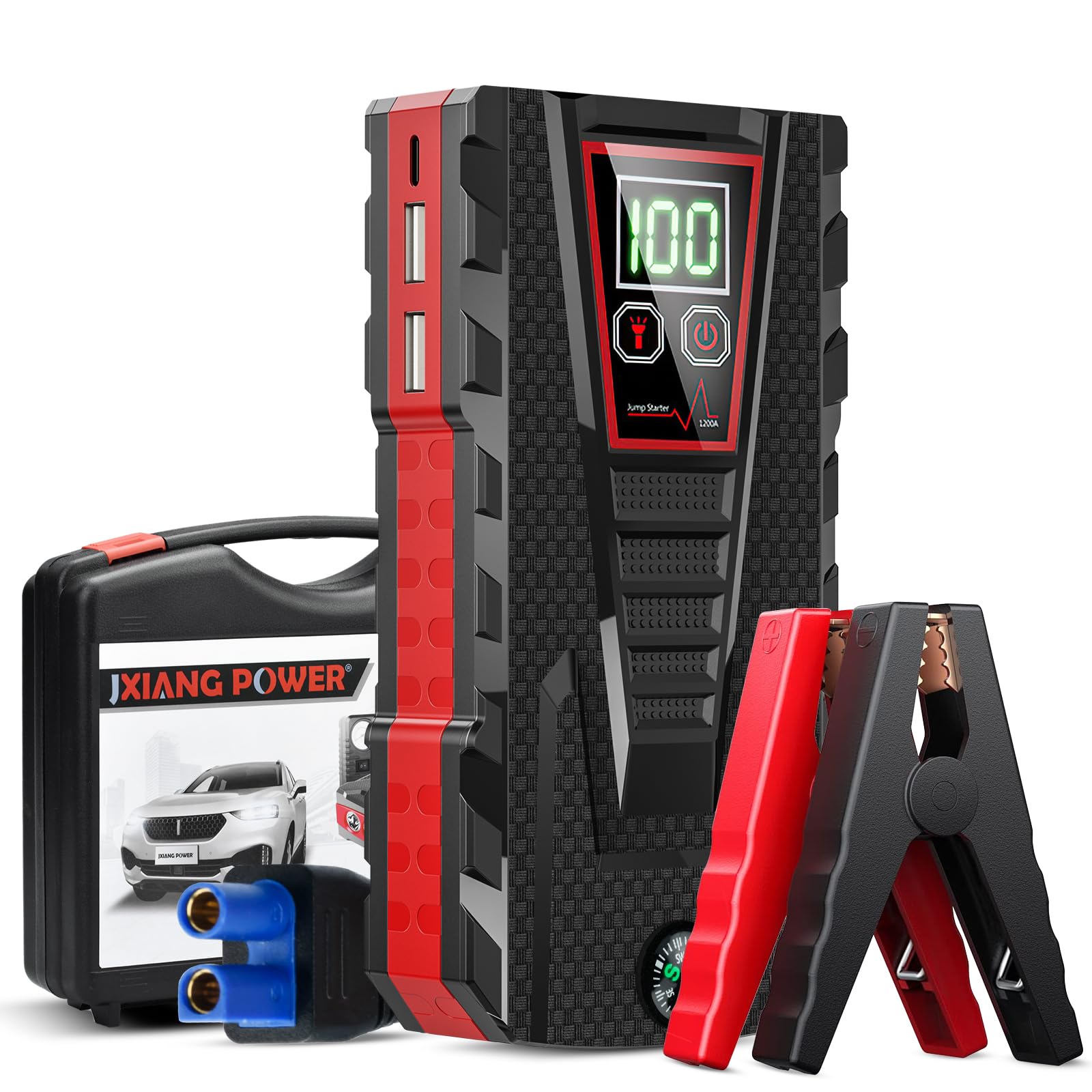 Onherm Starthilfe Powerbank, 1500A Spitzstrom, 30000mAh Auto Starthilfe Powerbank, Jump Starter für 6.0L Benzin Oder 4.0L Diesel, Starter Powerbank mit LED Taschenlampe für 12V Fahrzeuge SUV Motorrad Onherm Starthilfe Powerbank, 1500A Spitzstrom, 30000mAh Auto Starthilfe Powerbank, Jump Starter für 6.0L Benzin Oder 4.0L Diesel, Starter Powerbank mit LED Taschenlampe für 12V Fahrzeuge SUV Motorrad von Onherm