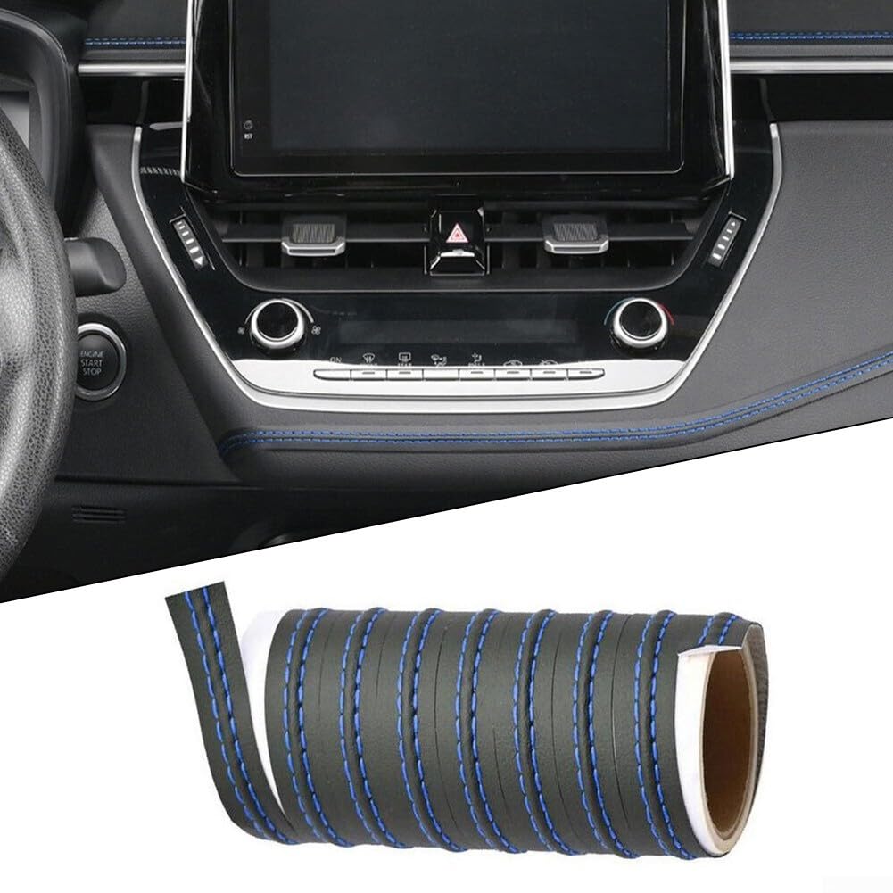 Oniissy 4M Blau PU Leder Auto Armaturenbrett Dekor Linie Streifen Aufkleber Zierleiste Dekoratives Auto Zubehör DIY Flexible Streifen Oniissy 4M Blau PU Leder Auto Armaturenbrett Dekor Linie Streifen Aufkleber Zierleiste Dekoratives Auto Zubehör DIY Flexible Streifen von Oniissy