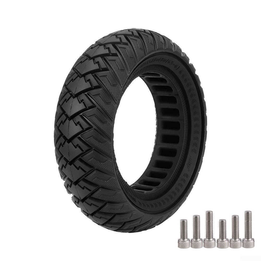 Oniissy 10-Zoll-Reifen 80/65-6 Vollgummireifen 10 x 3,0 Vollgummireifen für Kugoo M4, Off-Road-Ersatz 255 x 80 Reifen, stoßfest und pannensicher (Reifen + Schrauben) von Oniissy