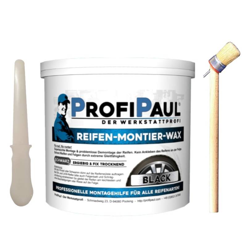 ProfiPaul Reifenmontagepaste SCHWARZ 5 kg Set inkl. Pinsel 40mm von ProfiPaul