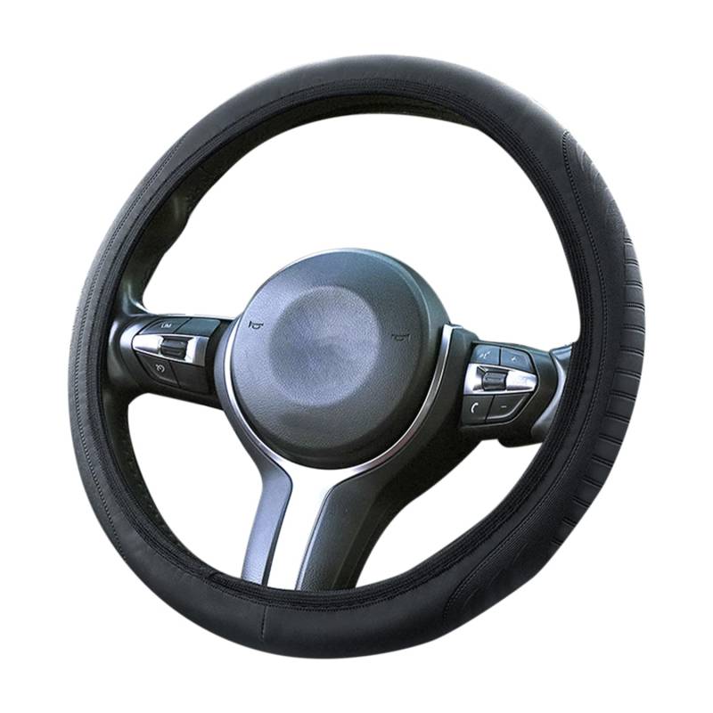 Onperpoe Lenkradbezug Leder Auto Lenkradbezug Universal Größe Lenkradabdeckung Fit 37-38cm Anti Rutsch Atmungsaktiv Elastizität Mikrofaser Lenkradhüllen Auto Lenkrad Schutzhülle Schwarz Rot von Onperpoe