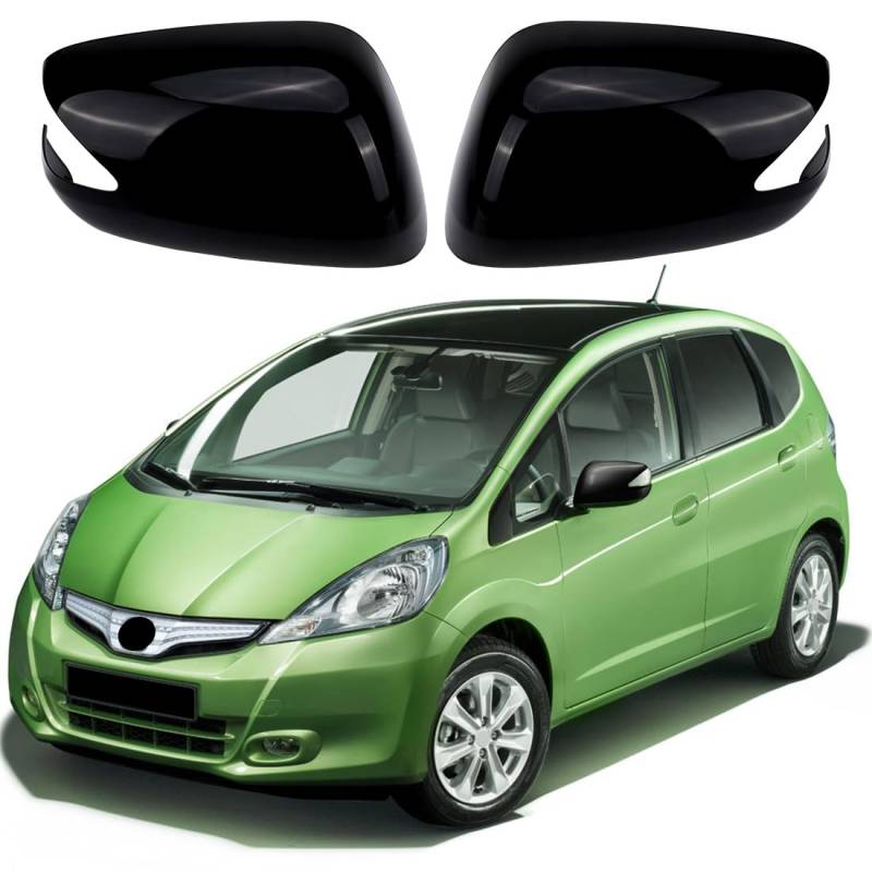 1 Paar Auto Rückspiegel Abdeckung Ersatz für 2008-2015 Honda Jazz Facelift, Außenspiegel Spiegelkappen Seitenspiegel Cap, Links und Rechts (Schwarz) von Opaltool
