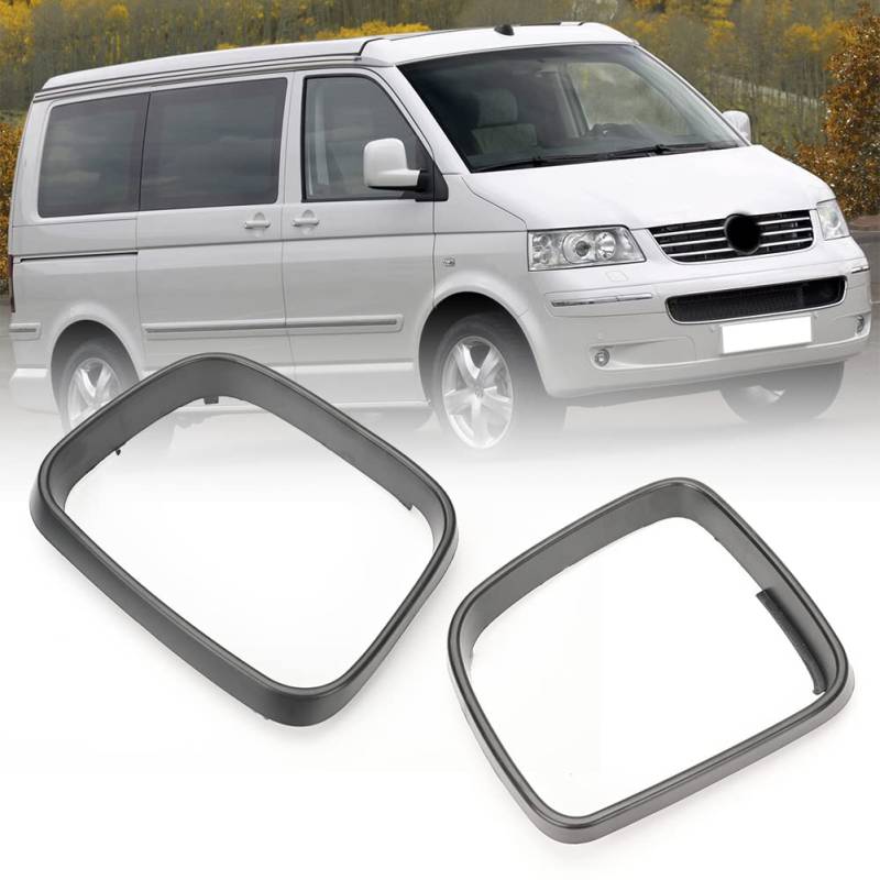 2 x Spiegel Spiegelrahmen Seite Rück Außenspiegel Abdeckung Rahmen Trim Rechte+Links Kompatibel mit VW Transporter T5 Caddy 2003-2010 (T5 Version) von Opaltool