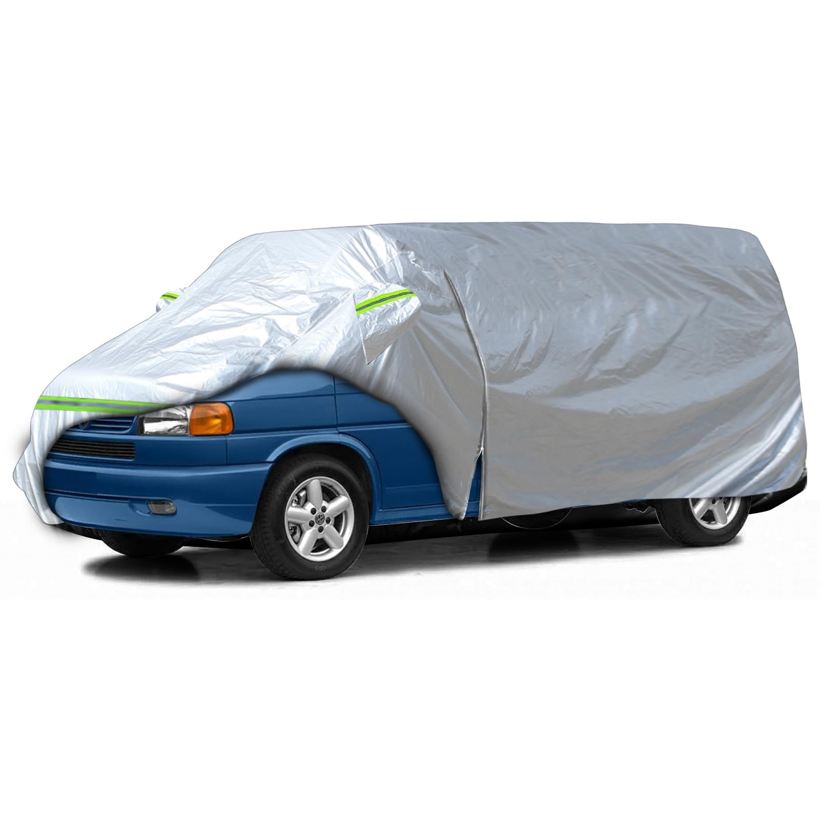 Auto Abdeckung Vollgarage Autoplane für VW Transporter T4 1995-2004, Wasserfest Autoabdeckung Komplett SWB, Große Autoabdeckung mit Reißverschluss an der Seitentür von Opaltool