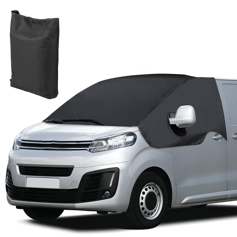 Auto Windschutzscheiben Abdeckung Passend für Citroen Jumpy Opel Vivaro 2016-2024, 600D Frontscheibe Abdeckung Frontscheibe Wrap Cover Wasserdicht Wetterfest Frontscheibenabdeckung Scheibenabdeckung von Opaltool