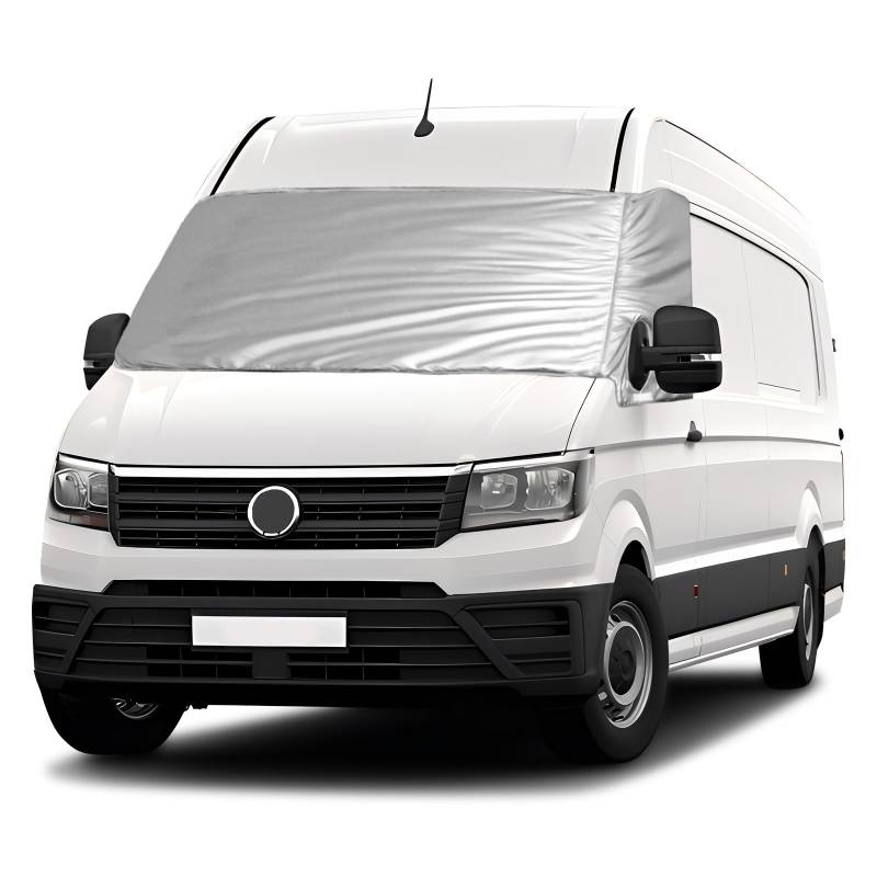 Externe Thermo Scheibenabdeckung passend für 2018-2024 VW Crafter, Luxus Silber Wrap Windschutzscheibenabdeckung,Faltbare Frontscheibenabdeckung Winter Sommer Scheibenfrostschutz Abdeckung von Opaltool