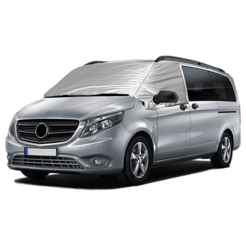 Externe Thermo Scheibenabdeckung passend für Mercedes-Benz Vito W447 2015-2022, Luxus Silber Wrap, Faltbare Frontscheibenabdeckung Winter Sommer Scheibenfrostschutz Abdeckung von Opaltool