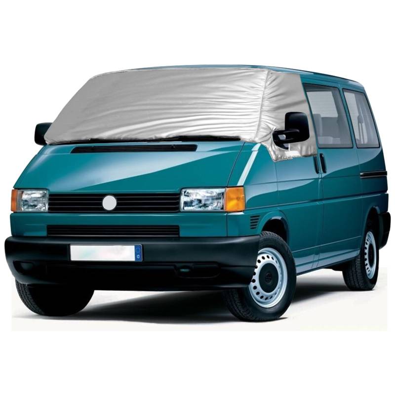 Externe Thermo Scheibenabdeckung passend für VW T4, Luxus Silber Wrap Windschutzscheibenabdeckung, Faltbare Frontscheibenabdeckung Winter Sommer Scheibenfrostschutz Abdeckung von Opaltool