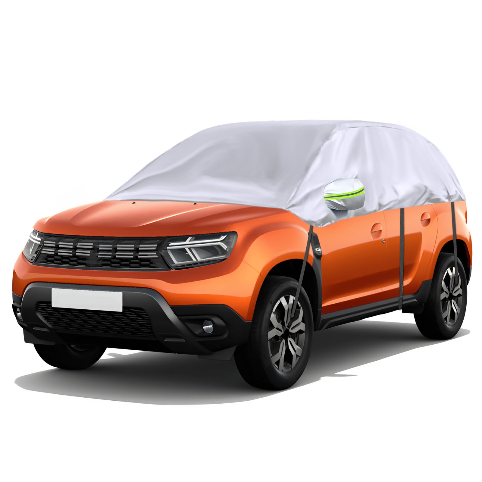 Opaltool Halbgarage für 2010-2023 Dacia Duster, Silberne Maßgeschneidertes Autogarage Softtop Halbabdeckung mit Verstellbaren Haken und Ohrkappen Opaltool Halbgarage für 2010-2023 Dacia Duster, Silberne Maßgeschneidertes Autogarage Softtop Halbabdeckung mit Verstellbaren Haken und Ohrkappen von Opaltool