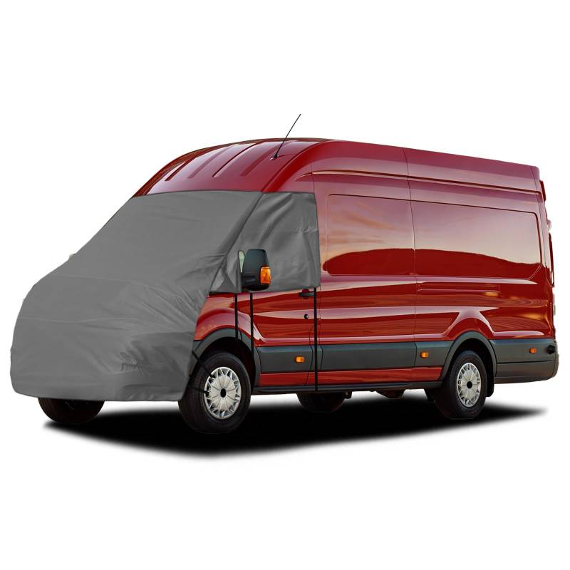 Opaltool Abdeckung Frontscheibe Kompatibel für Transit Van MK7 2006-2013, 420D Wasserdicht Wohnmobil Externe Frontscheibe Abdeckung mit 10 Bandage und Magneten von Opaltool
