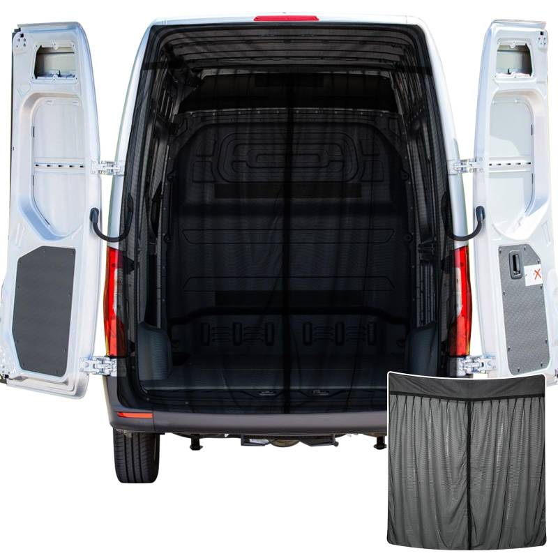 Opaltool Auto Insektennetz für Mercedes-Benz Sprinter Hochdach, Magnetische Heckklappe Hintertür Insektenschutznetze mit 4-seitigen Magneten für Camping Privatsphäre-Schutz von Opaltool