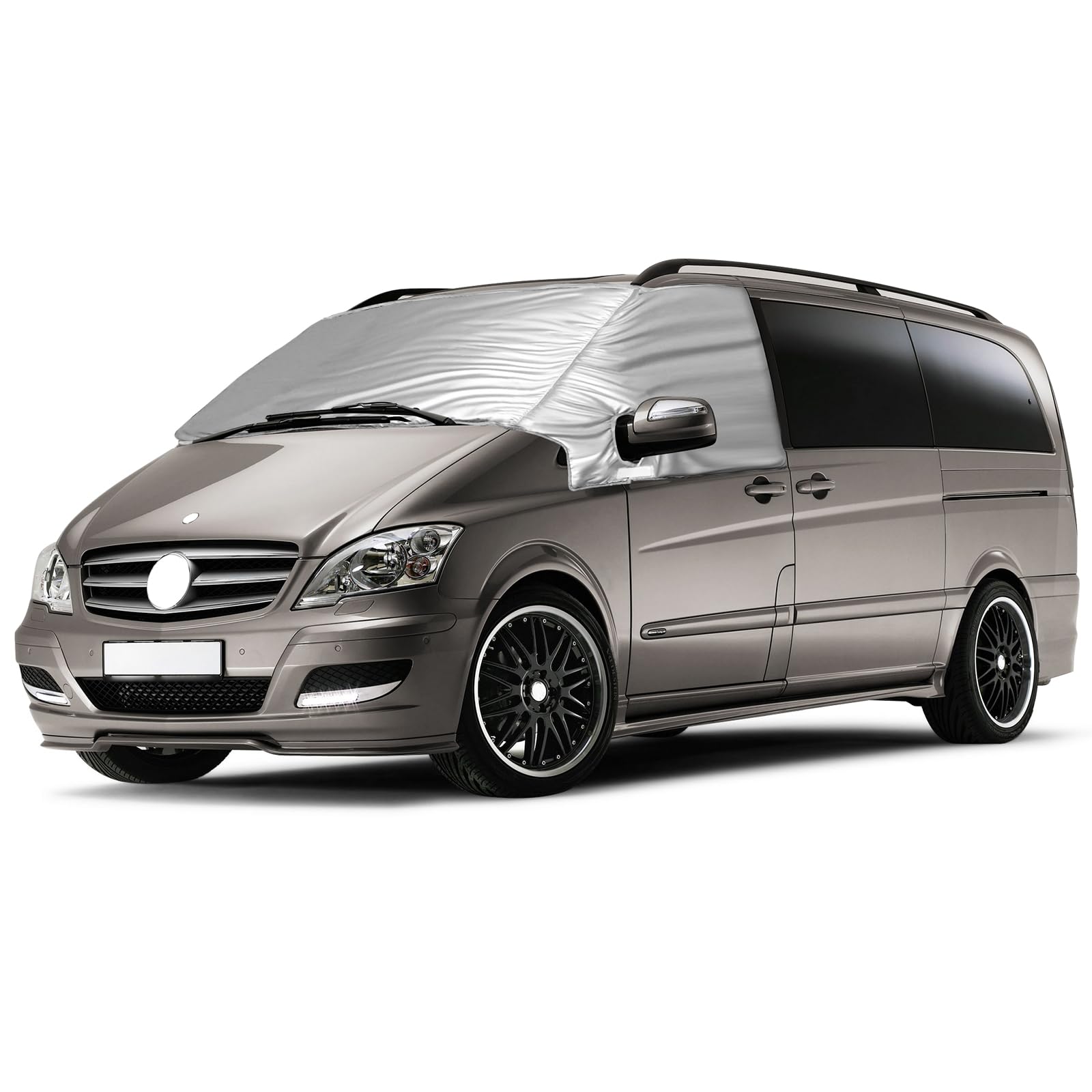 Opaltool Externe Thermo Scheibenabdeckung passend für Mercedes-Benz Viano/Vito W639 2003-2014, Luxus Silber Wrap, Faltbare Frontscheibenabdeckung Winter Sommer Scheibenfrostschutz Abdeckung Opaltool Externe Thermo Scheibenabdeckung passend für Mercedes-Benz Viano/Vito W639 2003-2014, Luxus Silber Wrap, Faltbare Frontscheibenabdeckung Winter Sommer Scheibenfrostschutz Abdeckung von Opaltool