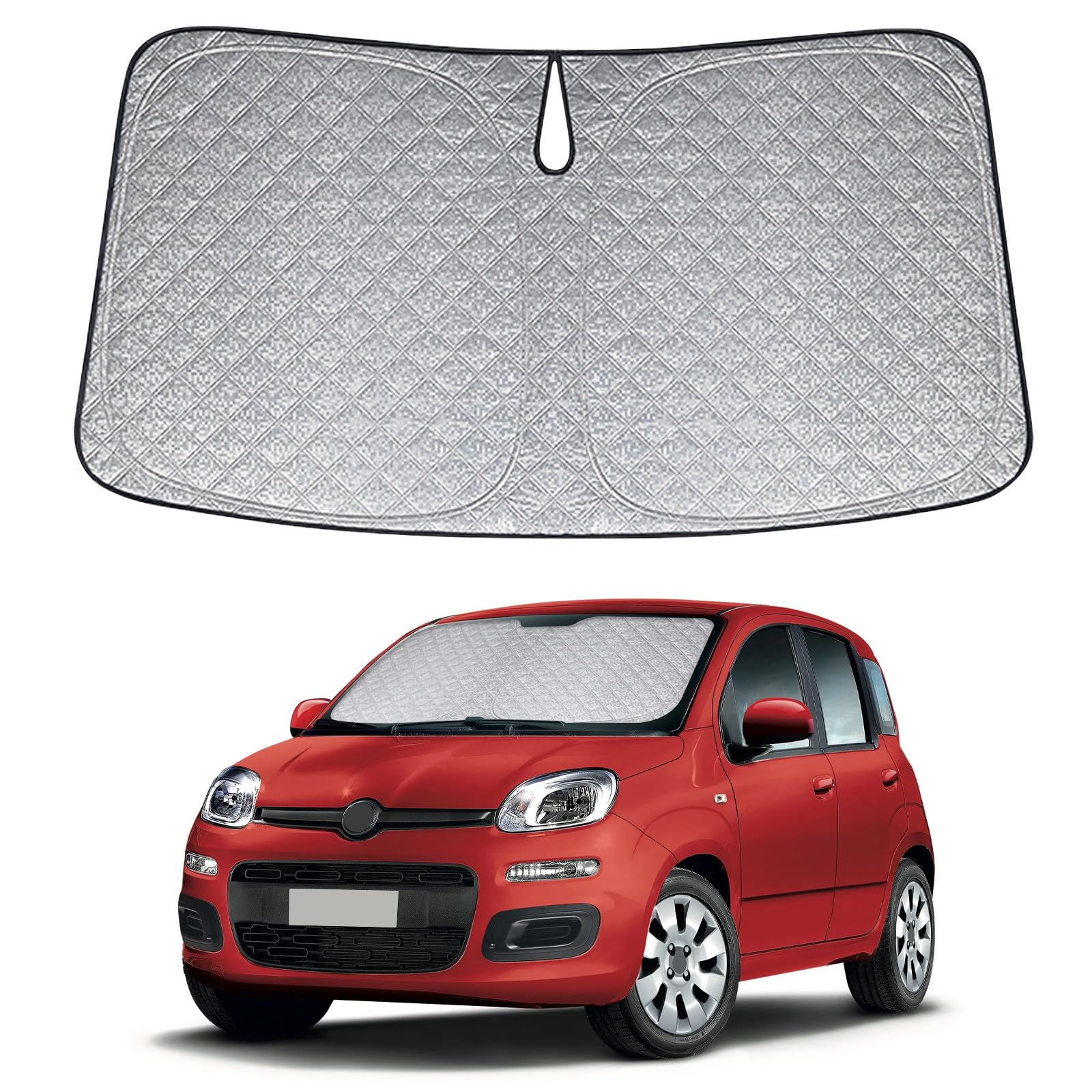 Opaltool Frontscheiben Sonnenschutz Auto Ersatz für FIAT Panda 2011-2025, Frontscheibenabdeckung Auto Faltbare Windschutzscheibenabdeckung Innere Blöcke UV-Strahlen Sonnenblende Protector von Opaltool