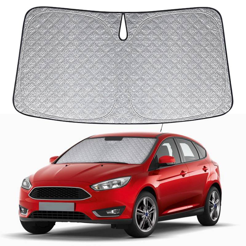 Opaltool Frontscheiben Sonnenschutz Auto Ersatz für Ford Focus MK3 2010-2018, Frontscheibenabdeckung Auto Faltbare Windschutzscheibenabdeckung Innere Blöcke UV-Strahlen Sonnenblende Protector von Opaltool