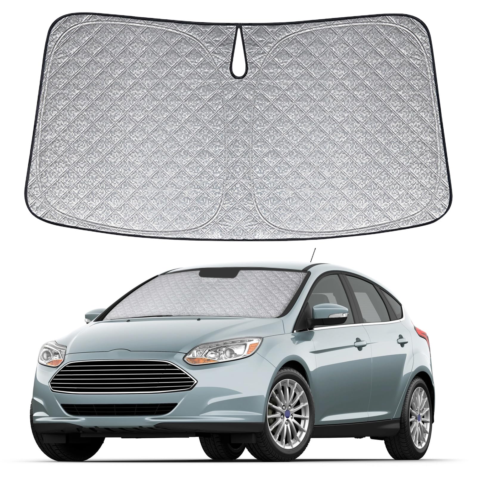 Opaltool Frontscheiben Sonnenschutz Auto Ersatz für Ford Focus MK4 2018-2024, Frontscheibenabdeckung Auto Faltbare Windschutzscheibenabdeckung Innere Blöcke UV-Strahlen Sonnenblende Protector von Opaltool