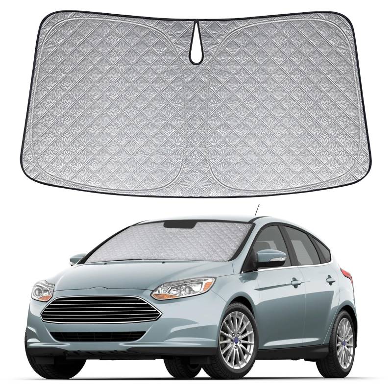 Opaltool Frontscheiben Sonnenschutz Auto Ersatz für Ford Focus MK4 2018-2024, Frontscheibenabdeckung Auto Faltbare Windschutzscheibenabdeckung Innere Blöcke UV-Strahlen Sonnenblende Protector von Opaltool