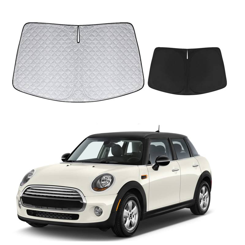 Opaltool Frontscheiben Sonnenschutz Auto Ersatz für Mini Cooper 2015-2023, Frontscheibenabdeckung Auto Faltbare Windschutzscheibenabdeckung Innere Blöcke UV-Strahlen Sonnenblende Protector von Opaltool