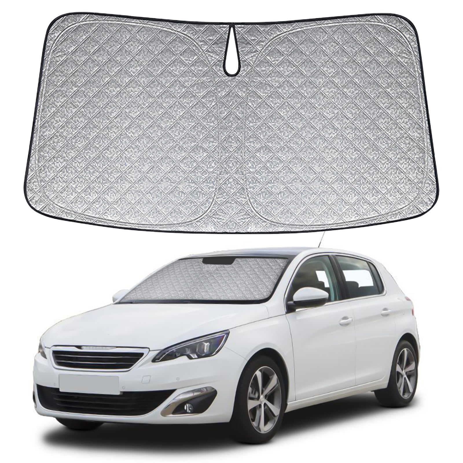 Opaltool Frontscheiben Sonnenschutz Auto Ersatz für Peugeot 308 2013-2021, Frontscheibenabdeckung Auto Faltbare Windschutzscheibenabdeckung Innere Blöcke UV-Strahlen Sonnenblende Protector von Opaltool