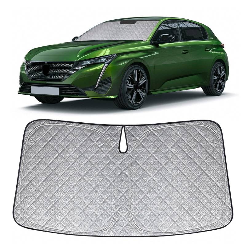 Opaltool Frontscheiben Sonnenschutz Auto Ersatz für Peugeot 308 P5 2021-2025, Frontscheibenabdeckung Auto Faltbare Windschutzscheibenabdeckung Innere Blöcke UV-Strahlen Sonnenblende Protector von Opaltool