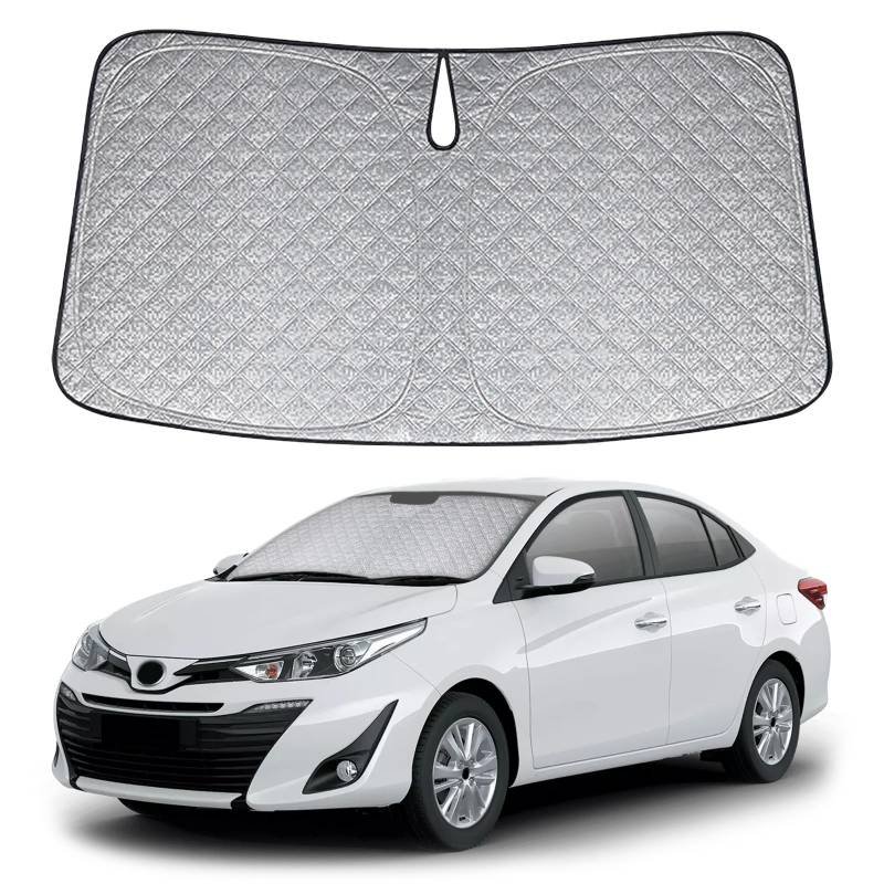 Opaltool Frontscheiben Sonnenschutz Auto Ersatz für Toyota Yaris 2011-2024, Frontscheibenabdeckung Auto Faltbare Windschutzscheibenabdeckung Innere Blöcke UV-Strahlen Sonnenblende Protector von Opaltool