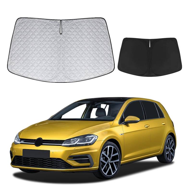 Opaltool Frontscheiben Sonnenschutz Auto Ersatz für VW Golf MK7 2014-2020, Frontscheibenabdeckung Auto Faltbare Windschutzscheibenabdeckung Innere Blöcke UV-Strahlen Sonnenblende Protector von Opaltool