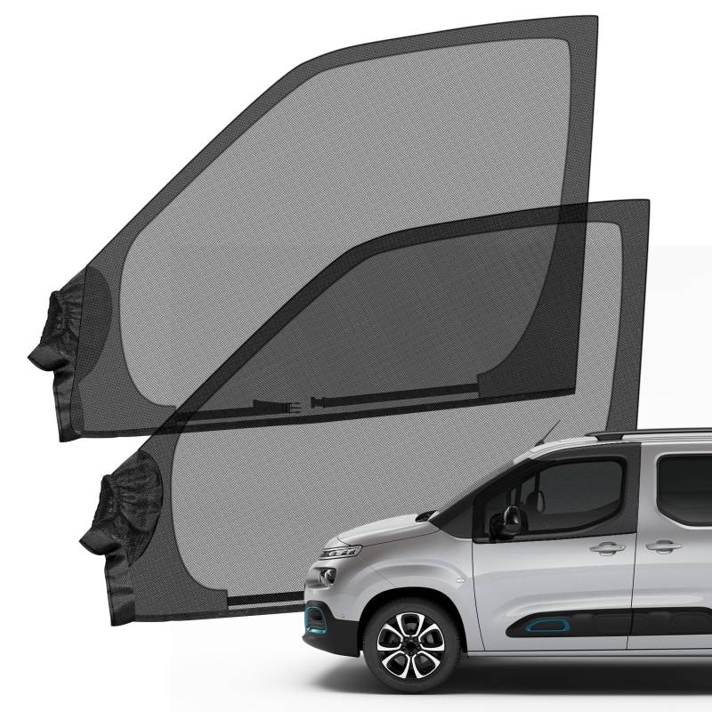 Opaltool Magnetisches Seitenfenster Insektenschutznetz für Citroen Berlingo Peugeot Partner 1996-2025, Elastische Auto Sonnenblende Seitenfenster für UV-Sonnenschutz & Privatsphärenschutz von Opaltool
