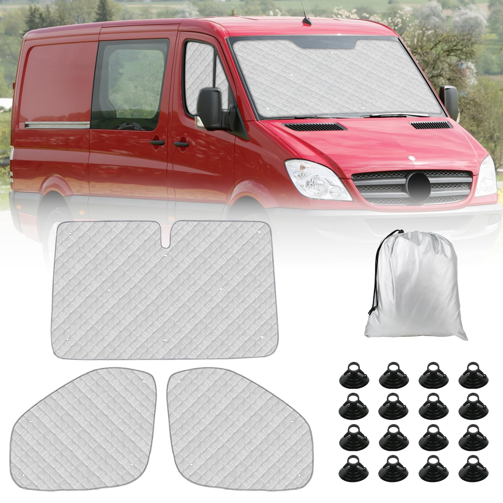 Opaltool Thermomatte Fahrerhaus Innen für 2019-2023 Mercedes Sprinter, 3-teiliges UV- & Wasserschutz Sonnenschutz Frontscheibe Innen für Wohnmobil Privatsphäre & Temperaturkontrolle Opaltool Thermomatte Fahrerhaus Innen für 2019-2023 Mercedes Sprinter, 3-teiliges UV- & Wasserschutz Sonnenschutz Frontscheibe Innen für Wohnmobil Privatsphäre & Temperaturkontrolle von Opaltool