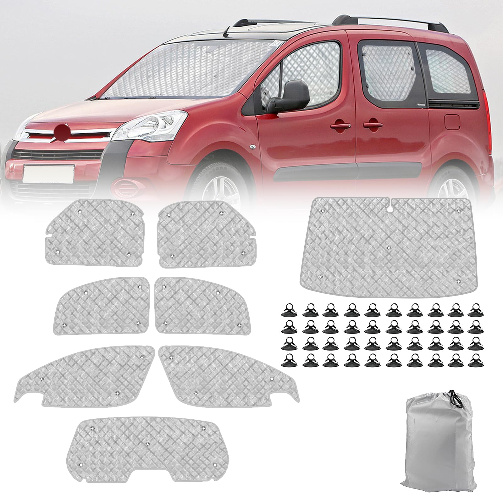 Opaltool Thermomatte Fahrerhaus Innen für Citroen Berlingo Peugeot Partner 2008-2018, 8-teiliges UV- & Wasserschutz Sonnenschutz Frontscheibe Innen für Wohnmobil Privatsphäre & Temperaturkontrolle Opaltool Thermomatte Fahrerhaus Innen für Citroen Berlingo Peugeot Partner 2008-2018, 8-teiliges UV- & Wasserschutz Sonnenschutz Frontscheibe Innen für Wohnmobil Privatsphäre & Temperaturkontrolle von Opaltool