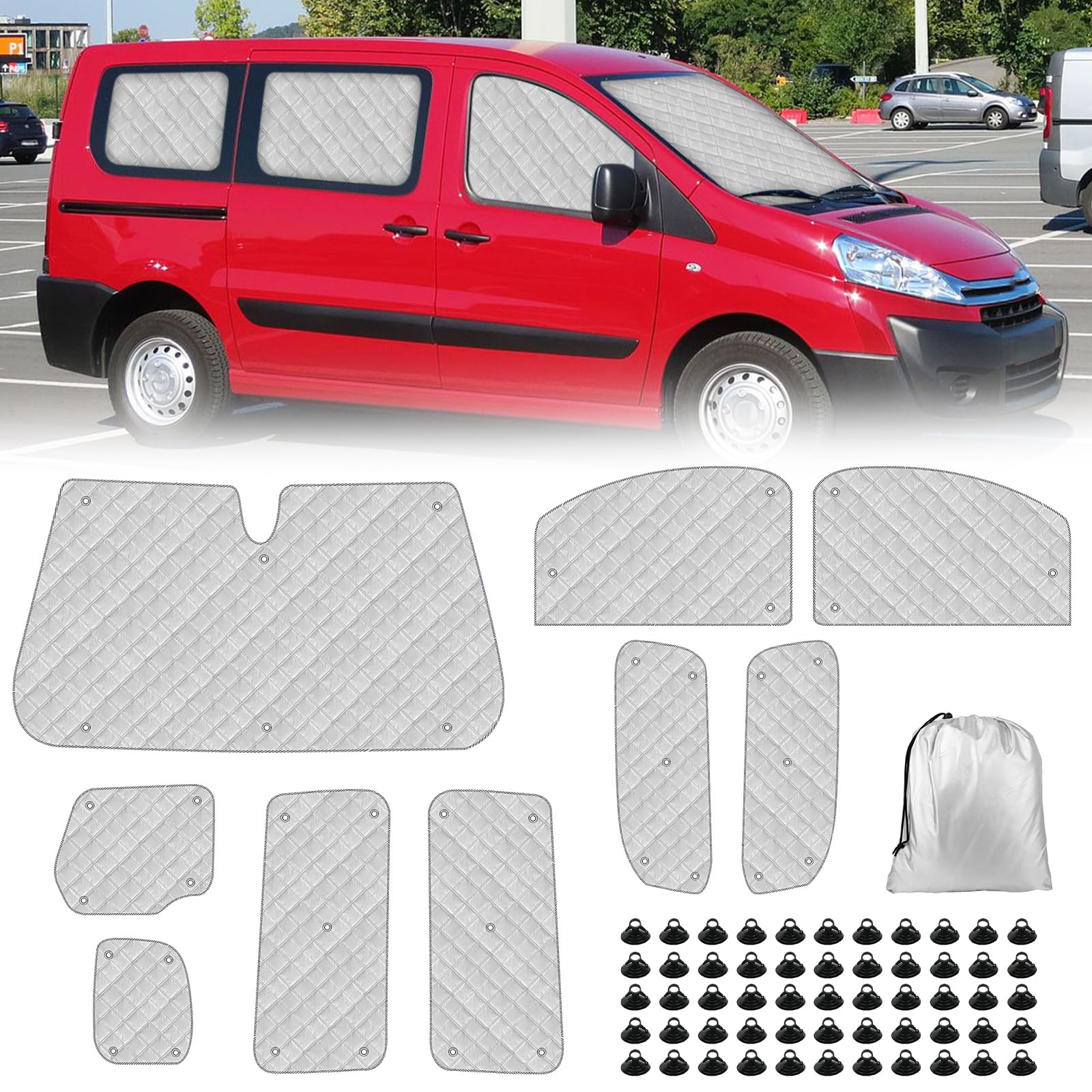 Opaltool Thermomatte Fahrerhaus Innen für Citroen Dispatch Jumpy Opel Vivaro 2016-2025, 9-teiliges UV- & Wasserschutz Sonnenschutz Frontscheibe Innen für Wohnmobil Privatsphäre & Temperaturkontrolle Opaltool Thermomatte Fahrerhaus Innen für Citroen Dispatch Jumpy Opel Vivaro 2016-2025, 9-teiliges UV- & Wasserschutz Sonnenschutz Frontscheibe Innen für Wohnmobil Privatsphäre & Temperaturkontrolle von Opaltool
