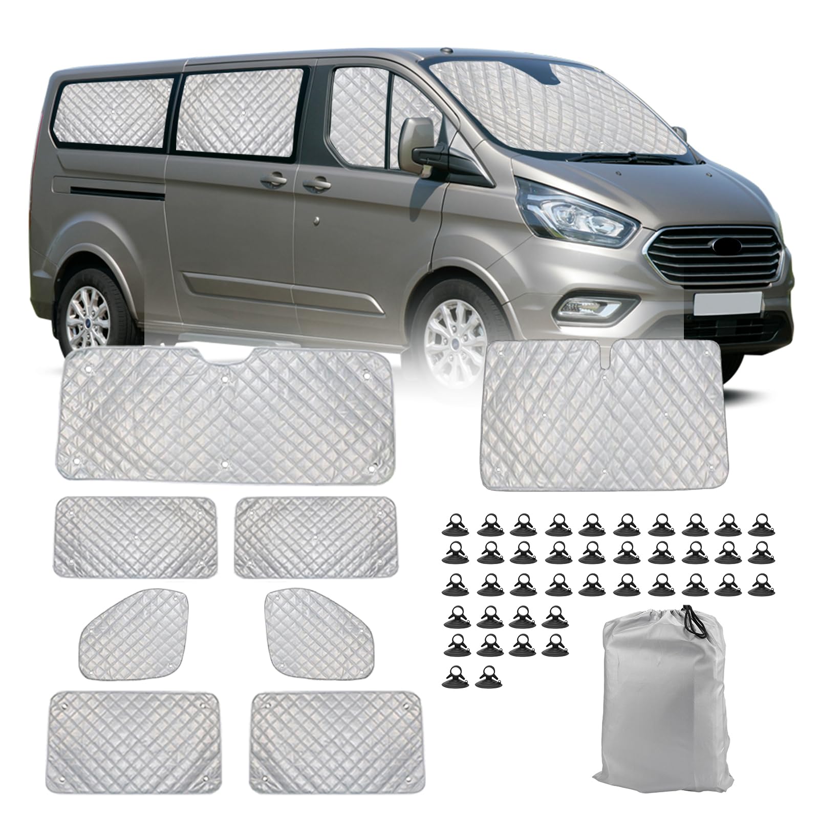 Opaltool Thermomatte Fahrerhaus Innen für Ford Transit Custom 2012-2025, 8-teiliges LWB UV- & Wasserschutz Sonnenschutz Frontscheibe Innen für Wohnmobil Privatsphäre & Temperaturkontrolle Opaltool Thermomatte Fahrerhaus Innen für Ford Transit Custom 2012-2025, 8-teiliges LWB UV- & Wasserschutz Sonnenschutz Frontscheibe Innen für Wohnmobil Privatsphäre & Temperaturkontrolle von Opaltool