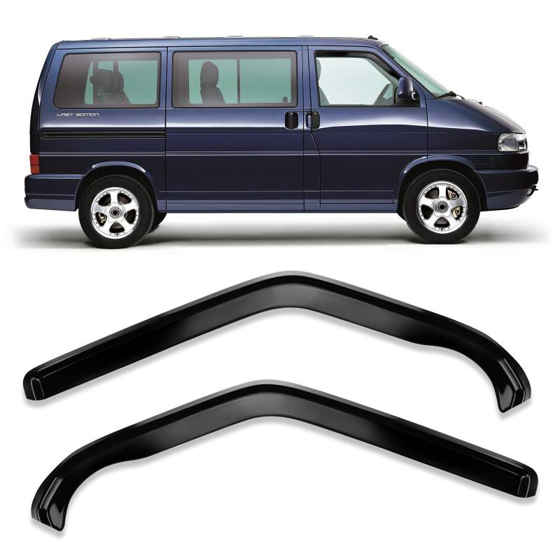 Windabweiser Schwarz Kompatibel mit VW T4 1990-2003, 1 Paar Regenschutz zum Aufkleben für Fenster, Windabweiser Fensterscheiben für Autos von Opaltool