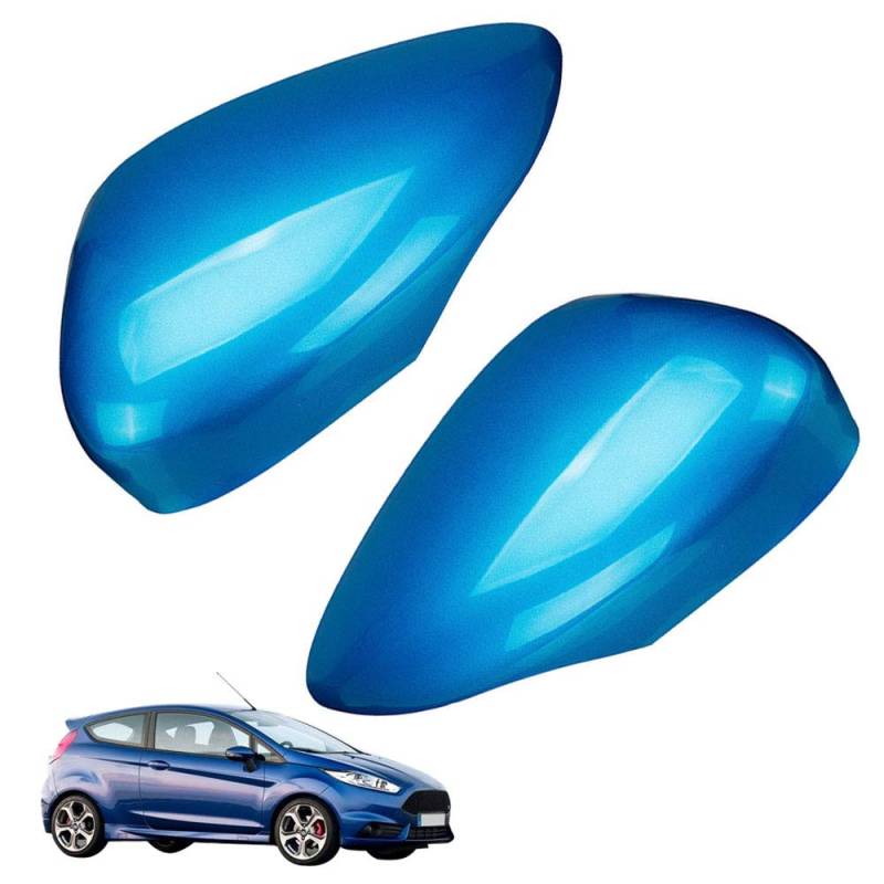 Opaltool Rückspiegelabdeckung Außenspiegelabdeckungen Seitenspiegelabdeckungen Rückspiegel Abdeckung Spiegelkappe Ersatz für Ford Fiesta MK7 2009-2018 Links+Rechts (Blau) von Opaltool