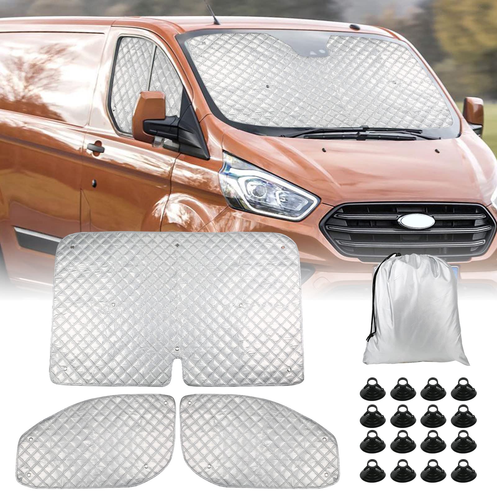Opaltool Thermomatte Fahrerhaus Innen für Ford Transit Custom 2012-2025, 3-teiliges UV- & Wasserschutz Sonnenschutz Frontscheibe Innen für Wohnmobil Privatsphäre & Temperaturkontrolle Opaltool Thermomatte Fahrerhaus Innen für Ford Transit Custom 2012-2025, 3-teiliges UV- & Wasserschutz Sonnenschutz Frontscheibe Innen für Wohnmobil Privatsphäre & Temperaturkontrolle von Opaltool