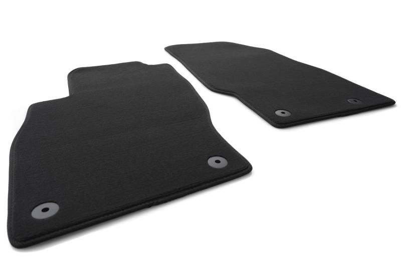 Fußmatten kompatibel mit Opel Corsa D Velours Automatten Matten Set Original Qualität 2-teilig Vorne Schwarz von kh Teile