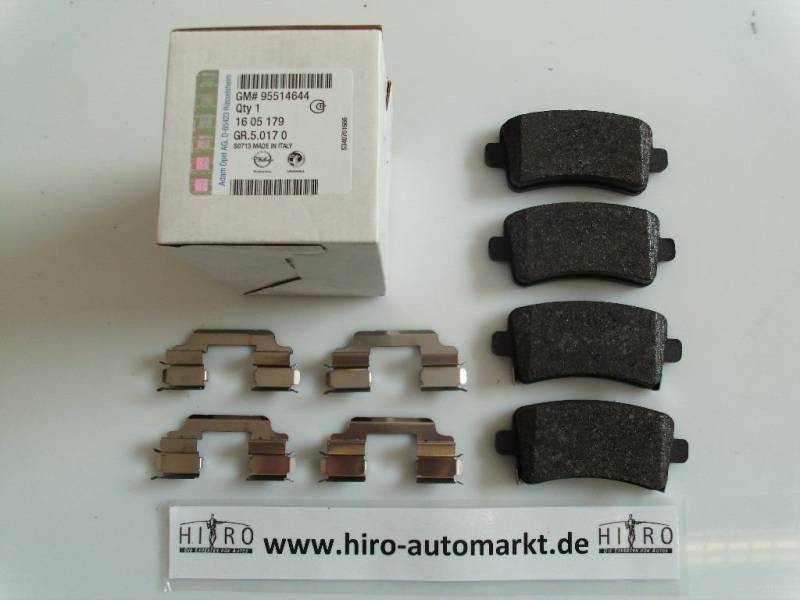 Original Opel Bremsbeläge hinten Insignia 17" und 18" Bremssystem auch OPC 1605179 von Opel
