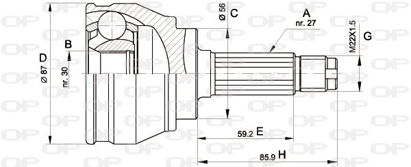 Gelenksatz, Antriebswelle radseitig Open Parts CVJ5083.10 von Open Parts