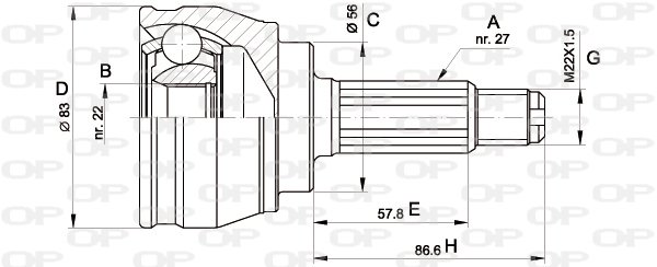 Gelenksatz, Antriebswelle radseitig Open Parts CVJ5241.10 von Open Parts