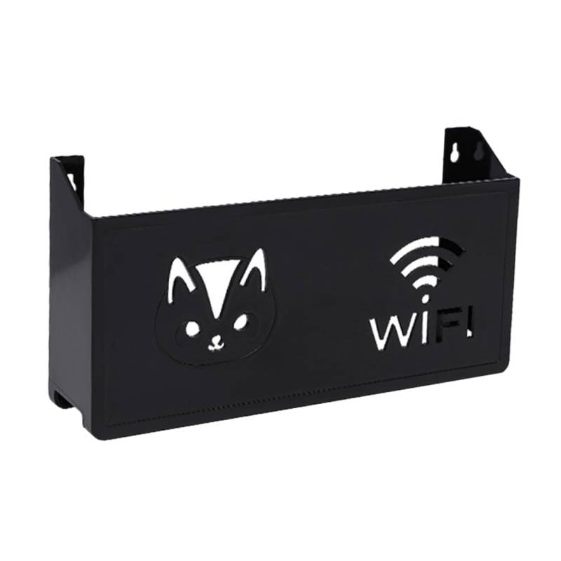 Operitacx Box Wandaufbewahrungsbox Organizer Dekoration Router Ordentlich Wohnhalter Halterung Dekorativer Wlan Ständer Wandversteck Multifunktionales Modemregal Wlan Schrank Schwarzer von Operitacx