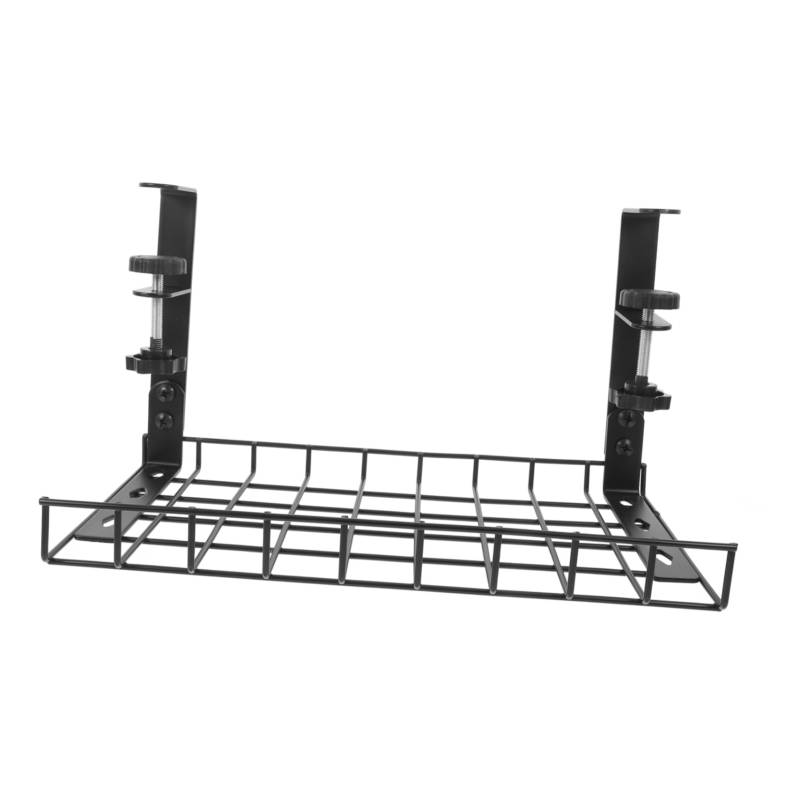 Operitacx Kabelmanagement-Rack Kabelkorb Kabelorganisation Tischkabel Organizer Schreibtischordnung mit Kabeln Kabelmanagement unter Schreibtischablage Desktop-Kabelmanager Eisen Black von Operitacx